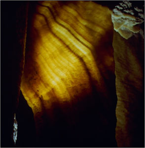 Impurities in Calcite Deposits, Usually the Result of Organics, Result in the Brown Stripes that Give Cave Bacon Its Name (Source: Oregon Caves Image Library)