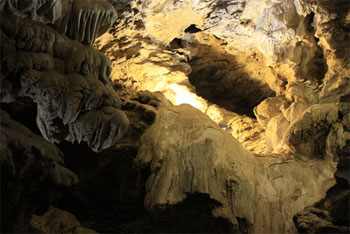 Ice Wedging can be Seen on the Lower Right Flowstone Near the Entrance to Petrified Garden (Source: Oregon Caves Image Library)